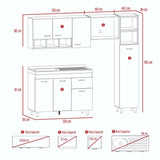 Cocina Lisz Ceniza 220 cm Izquierda con Mesón - Cocinas | Bylmo