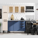 Cocina Integral Origens Blue Navy 220 cm con Mesón - Cocinas | Bylmo