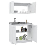 Cocina Zurich Blanco 100 cm con Mesón - Cocinas | Bylmo