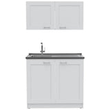 Cocina Zurich Blanco 100 cm con Mesón - Cocinas | Bylmo