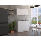 Cocina Zurich Blanco 100 cm con Mesón - Cocinas | Bylmo