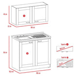 Cocina Zurich Blanco 100 cm con Mesón - Cocinas | Bylmo