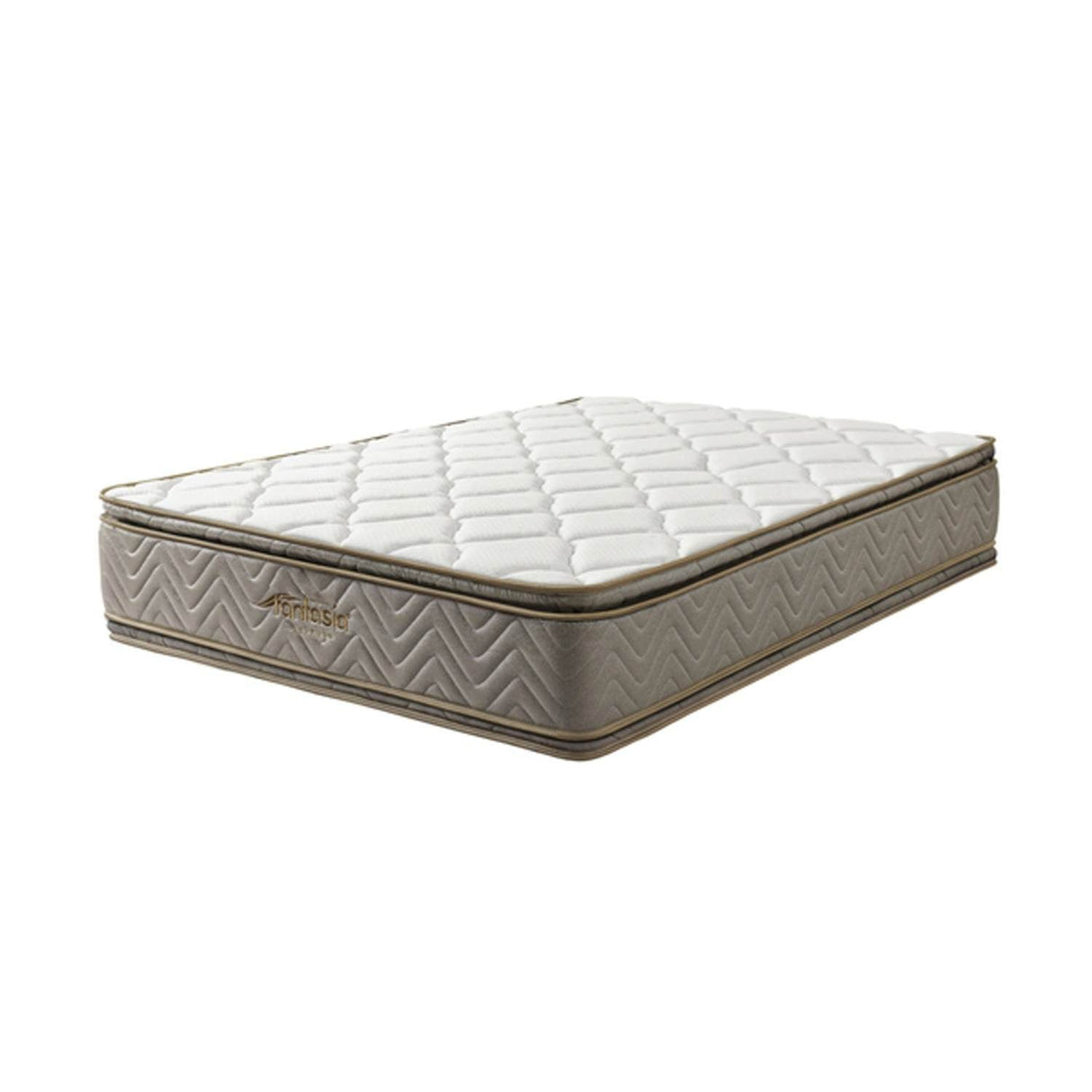 Colchón Galaxy Beige y Plata Doble 140 cm con Dos Almohadas y Protector - Combos Habitacion | Bylmo