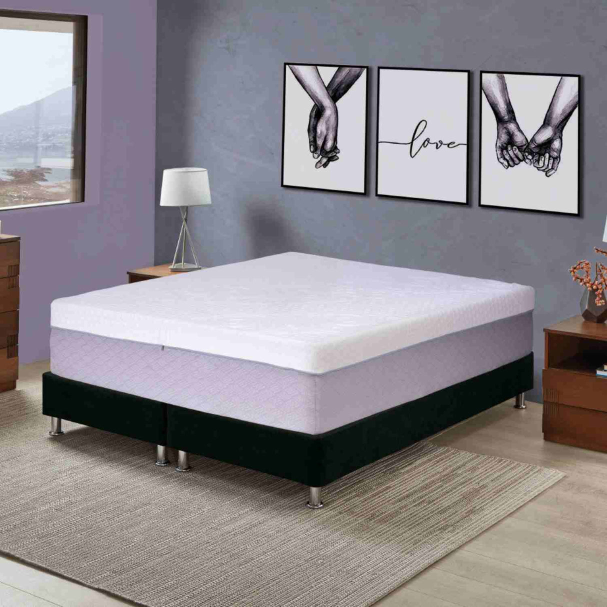 Combo Base Cama y Colchón Colklo Blanco Doble 140 cm Enrollable Firmeza Medio - Combos Habitacion | Bylmo