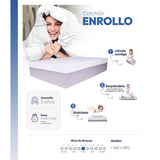 Combo Base Cama y Colchón Colklo Blanco Doble 140 cm Enrollable Firmeza Medio - Combos Habitacion | Bylmo