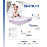 Combo Base Cama y Colchón Colklo Blanco Semidoble 120 cm Enrollable Firmeza Medio - Combos Habitacion | Bylmo