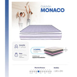 Combo Base Cama y Colchón Mónaco Blanco Doble 140 cm Firmeza Medio - Combos Habitacion | Bylmo