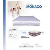 Combo Base Cama y Colchón Mónaco Blanco King 200 cm Firmeza Medio - Combos Habitacion | Bylmo