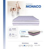 Combo Base Cama y Colchón Mónaco Blanco Semidoble 120 cm Firmeza Medio - Combos Habitacion | Bylmo