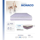 Combo Base Cama y Colchón Mónaco Blanco Sencilla 100 cm Firmeza Medio - Combos Habitacion | Bylmo