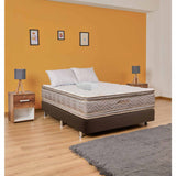Combo Base Cama y Colchón Optims Beige y Plata Queen 160 cm con Dos Almohadas y Protector - Combos Habitacion | Bylmo