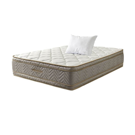 Combo Base Cama y Colchón Optims Beige y Plata Semidoble 120 cm con Una Almohada y Protector - Combos Habitacion | Bylmo
