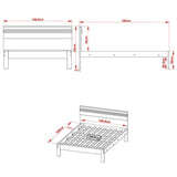 Combo Cama y Mesa de Noche Kaia Doble 140 cm Almendra y Blanco - Camas | Bylmo