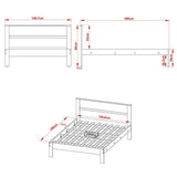 Combo Cama y Mesas de Noche Viena Doble 140 cm Almendra y Blanco - Camas | Bylmo