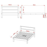 Combo Cama y Mesa de Noche Viena Doble 140 cm Almendra y Blanco - Camas | Bylmo