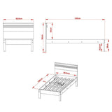 Combo Cama y Mesa de Noche Kaia Sencilla 90 cm Almendra y Blanco - Camas | Bylmo