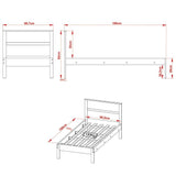 Combo Cama y Mesas de Noche Viena Sencilla 90 cm Almendra y Blanco - Camas | Bylmo