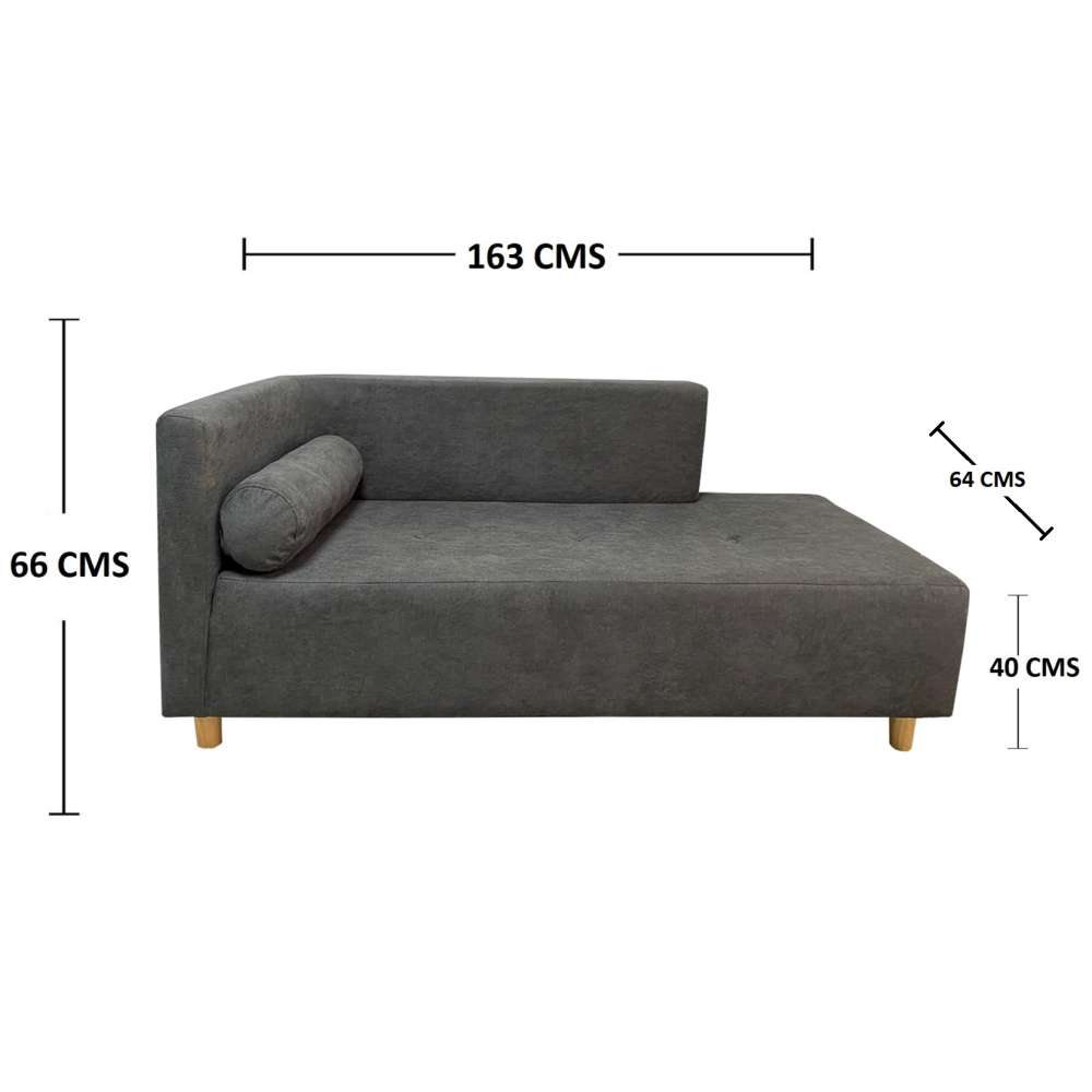 Combo Sala Chaise Long Gris 163 cm con Sofá Puff y Mesa de Centro - Sofas | Bylmo