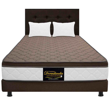 Combo Colchón y Base Cama Dublín Cafe Semidoble 120 X 190 Cm Medio Firme Ortopedico e Hipoalergénico - Combos Habitacion | Bylmo