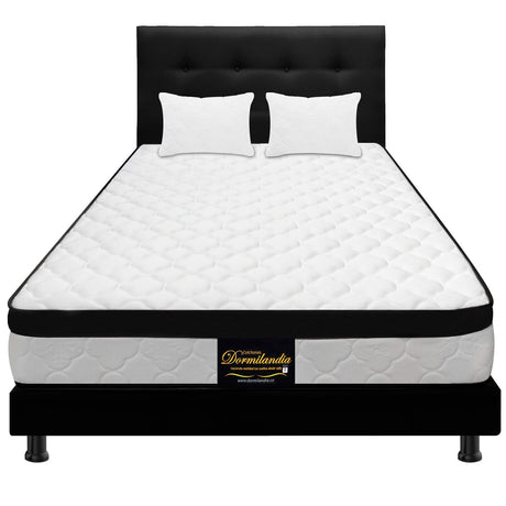 Combo Colchón y Base Cama Versalles Negro Doble 140 X 190 Cm Medio Firme Ortopedico e Hipoalergénico - Combos Habitacion | Bylmo
