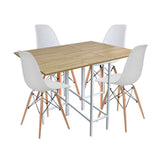 Combo Comedor Plegable y Sillas Pro Vienes y Blanco 128 cm de Cuatro Puestos - Comedores | Bylmo