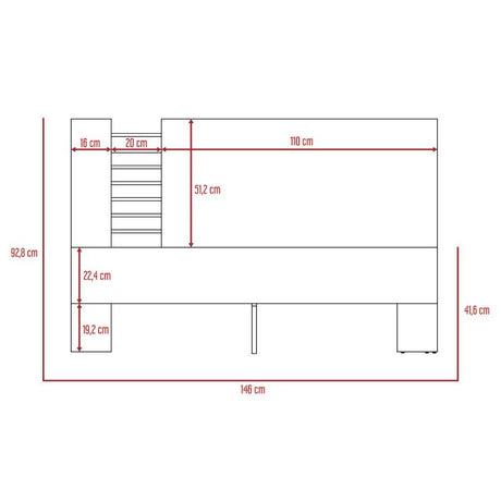 Combo Cama, Mesas de Noche y Rack para TV duna 146x92.8cm para Colchón Doble 140 X 190 Cm con Cabecero - Camas | Bylmo