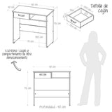 Combo Escritorio y Biblioteca Aplaus Wengue 40x100.8cm Con Un Cajón y con Organizador de Libros - Escritorios y Archivadores | Bylmo