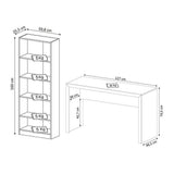 Combo Escritorio y Biblioteca Mikonos Blanco 127 cm Minimalista con Entrepaños - Escritorios y Archivadores | Bylmo