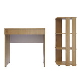Combo Escritorio y Biblioteca Escrilec Rovere 80 cm con Cajón y Entrepaños - Combos Oficina | Bylmo