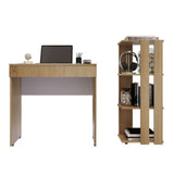 Combo Escritorio y Biblioteca Escrilec Rovere 80 cm con Cajón y Entrepaños - Combos Oficina | Bylmo