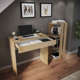 Combo Escritorio y Biblioteca Escrilec Rovere 80 cm con Cajón y Entrepaños - Combos Oficina | Bylmo