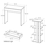 Combo Escritorio y Biblioteca Escrilec Rovere 80 cm con Cajón y Entrepaños - Combos Oficina | Bylmo