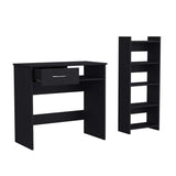 Combo Escritorio y Biblioteca Vizcaya Wengue 80 cm con un Cajón y Entrepaños - Combos Oficina | Bylmo