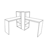 Combo Escritorio y Silla Queen Blanco 110 cm con Biblioteca - Combos Oficina | Bylmo