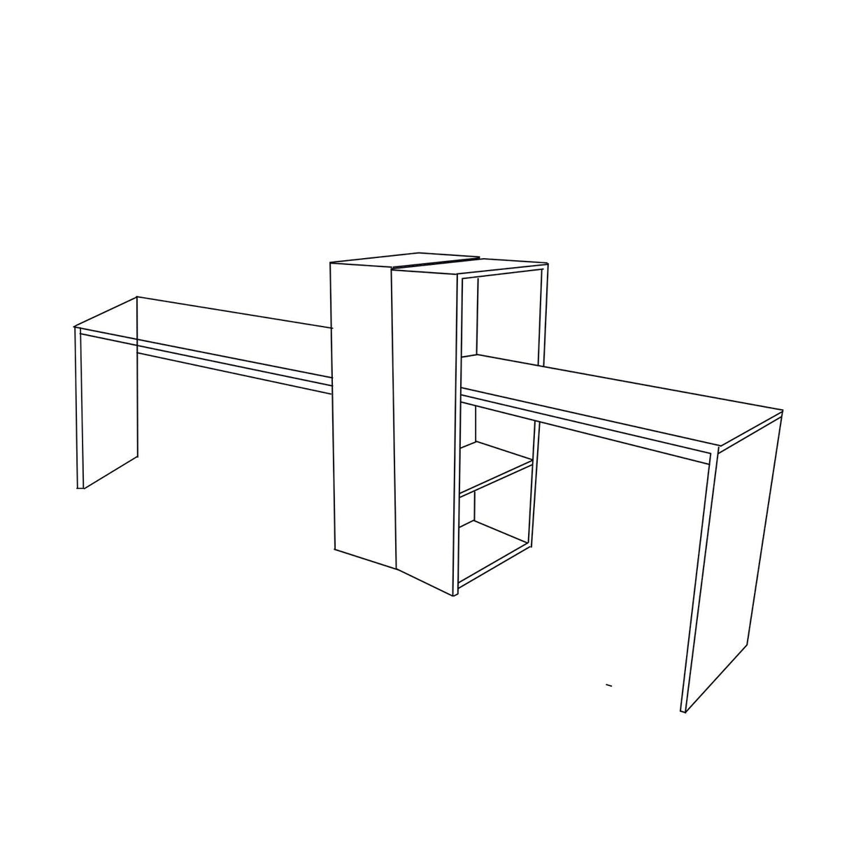 Combo Escritorio y Silla Queen Blanco 110 cm con Biblioteca - Combos Oficina | Bylmo