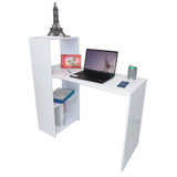 Combo Escritorio y Silla Queen Blanco 110 cm con Biblioteca - Combos Oficina | Bylmo