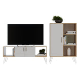Combo Mueble de TV y Biblioteca Vienes y Blanco 130 cm - Muebles para TV | Bylmo