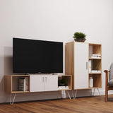 Combo Mueble de TV y Biblioteca Vienes y Blanco 130 cm - Muebles para TV | Bylmo