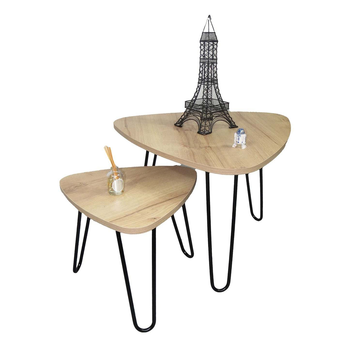 Combo Mesa de Centro y Mesa Auxiliar Shine Duna 60 cm Triangulares - Combos Sala | Bylmo
