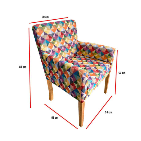 Combo Poltrona, Banqueta y Mesa Medicouch Multicolor 56 cm con Patas de Madera - Combos Sala | Bylmo
