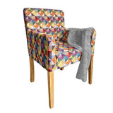Combo Poltrona, Banqueta y Mesa Medicouch Multicolor 56 cm con Patas de Madera - Combos Sala | Bylmo