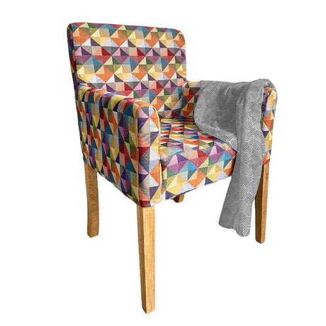 Combo Poltrona, Banqueta y Mesa Medicouch Multicolor 56 cm con Patas de Madera - Combos Sala | Bylmo