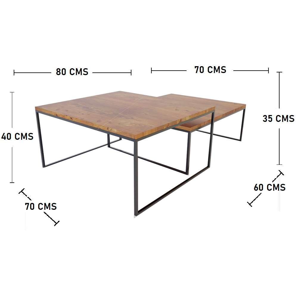 Combo Mesa de Centro y Puff York Miel 80 cm - Sofas | Bylmo