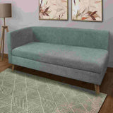 Combo Sofá Baúl Chaise Long Gris 163 cm con Mesa de Centro y Banqueta - Combos Sala | Bylmo