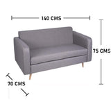 Combo Sofa, Puff y Mesas Loly Gris 140 cm - Sofas | Bylmo