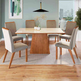 Comedor Atlanta Canela 160 cm de Seis Puestos (Incluye Sillas) - Comedores | Bylmo