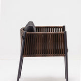 Comedor Brienz Chocolate y Gris 160 cm de Exterior - Comedores | Bylmo