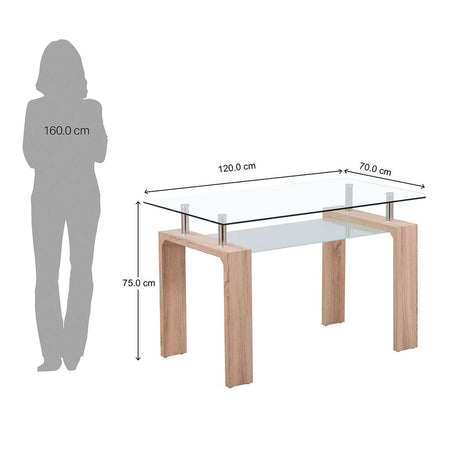 Comedor Diniza Gris 120x70cm Rectangular de Cuatro Puestos y con Cuatro Sillas - Comedores | Bylmo