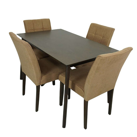 Comedor Enna Camel 120x74cm Rectangular de Cuatro Puestos y con Cuatro Sillas - Comedores | Bylmo