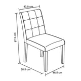 Comedor Enna Gris 120x74cm Rectangular de Cuatro Puestos y con Cuatro Sillas - Comedores | Bylmo